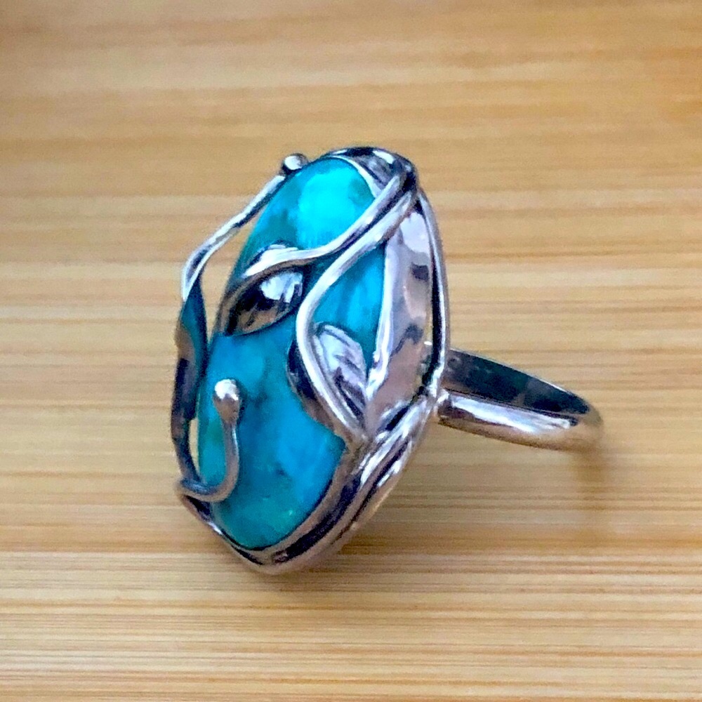$79  Estate Fashion Ring   Sterling Silver   Marked ID  925 SSP   Size 10 & 1/4 - Picture 7 of 9